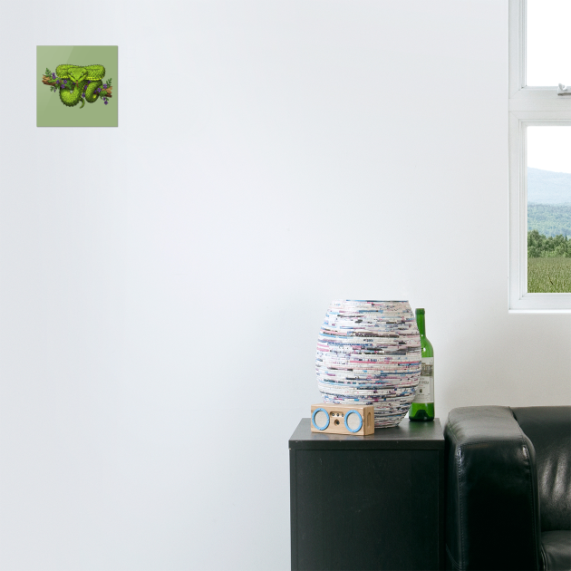 Bush Viper With Purple Flowers by BirdsnStuff